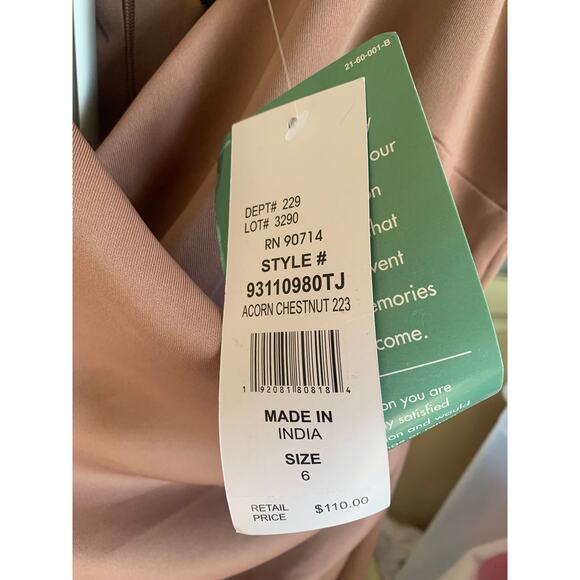 Sam And Jess Floral Applique Sleeveless Evening Gown - ACORN CHESTNUT Size 6 - Picture 2 of 15